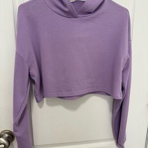 Lilac Cropped Hoodie Top